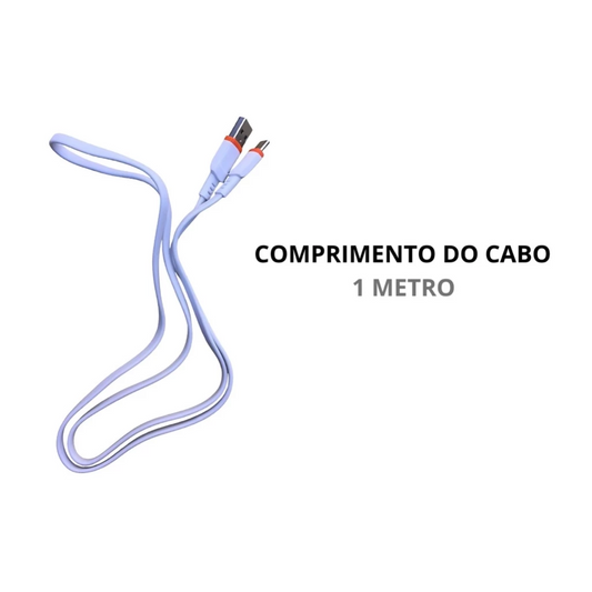 Cabo Carregamento Rápido Tipo-C Kaidi Kd-31c - Branco/Laranja