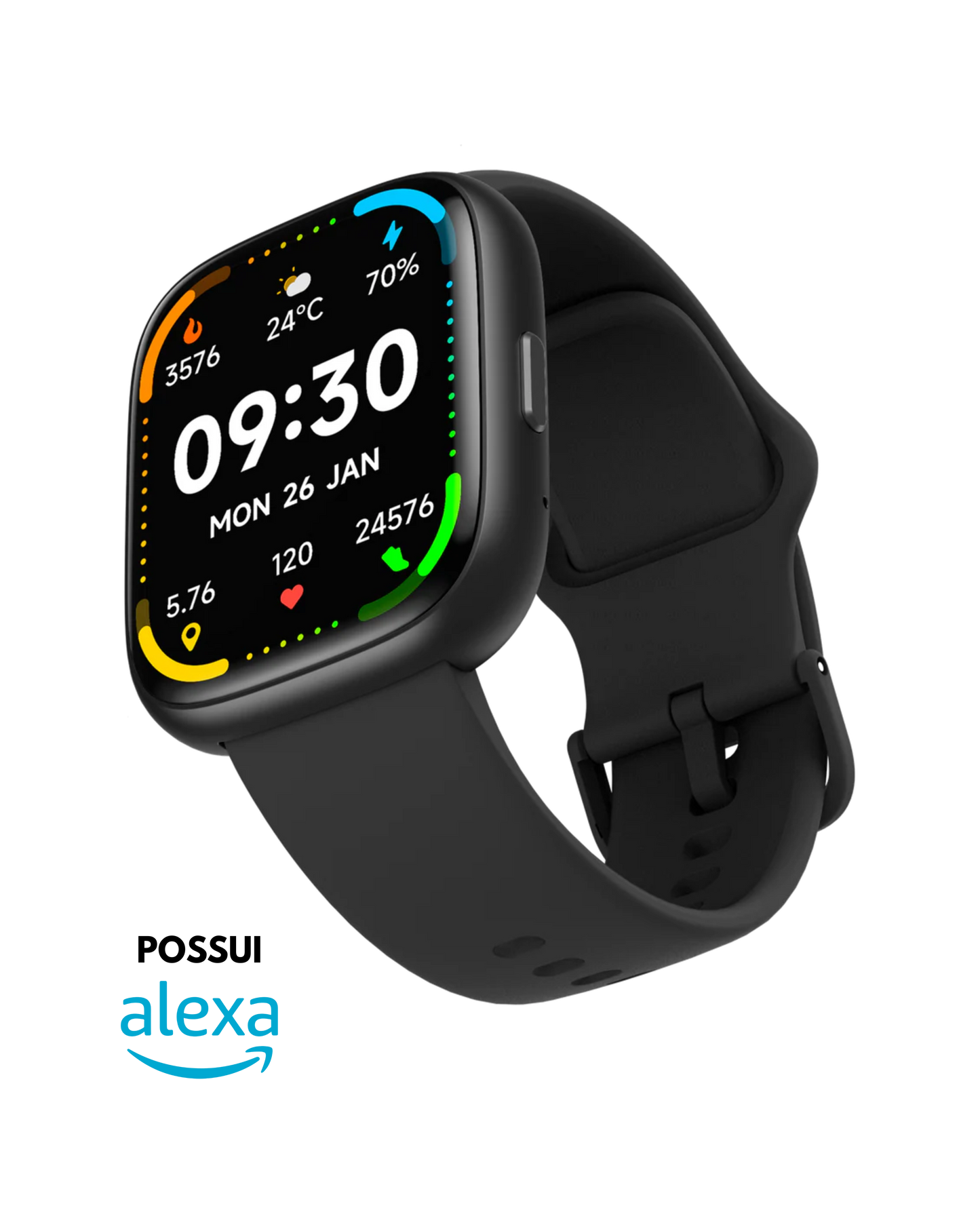 RELÓGIO PULSE WEARZONE |Smartwatch para seu dia a dia|A PROVA D'ÁGUA, ALEXA integrada, Até 7 Dias de Bateria
