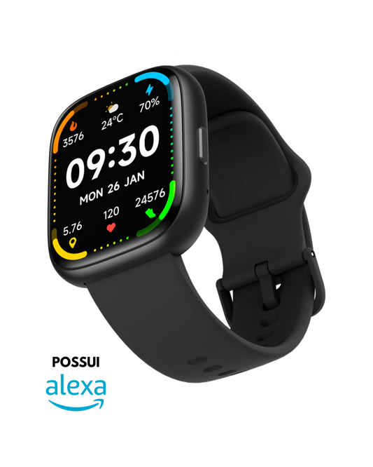 RELÓGIO PULSE WEARZONE |Smartwatch para seu dia a dia|A PROVA D'ÁGUA, ALEXA integrada, Até 7 Dias de Bateria